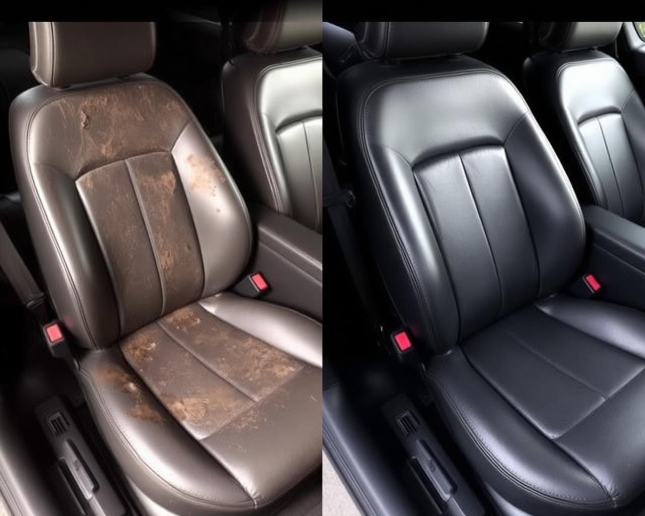 Interior Deep Clean before and after detailing
