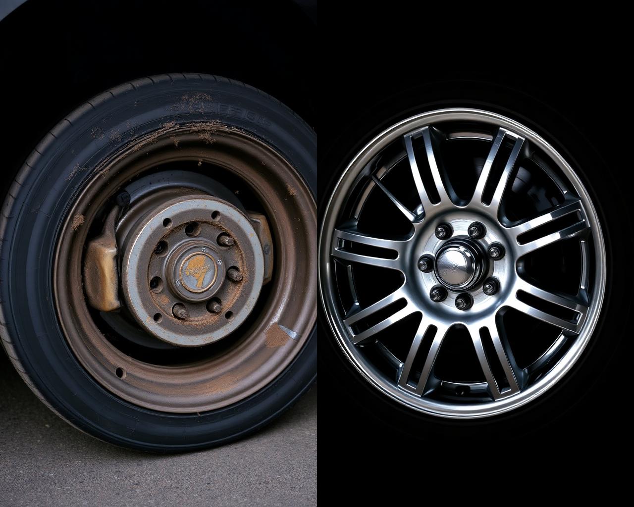 Wheel Detail before and after detailing