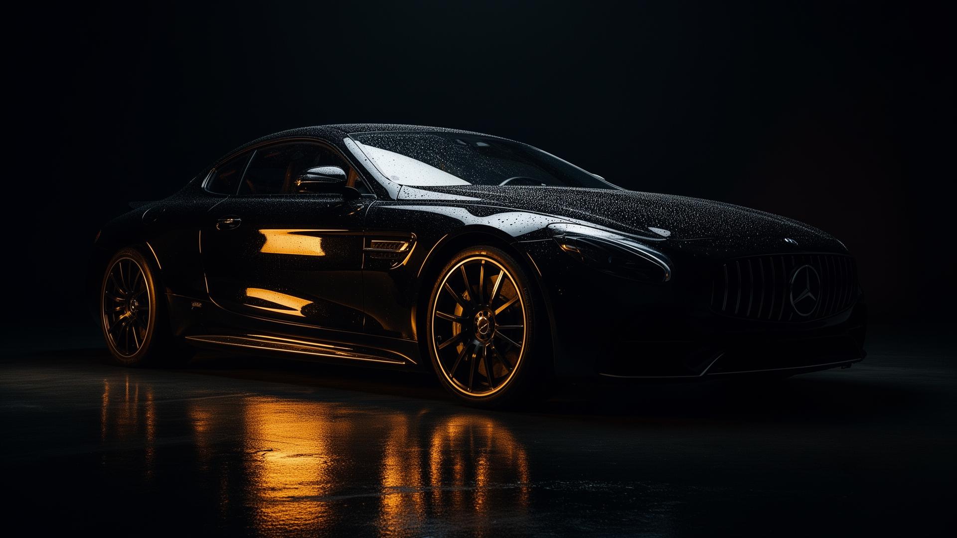 Glossy black luxury car detailed by JJB Precision